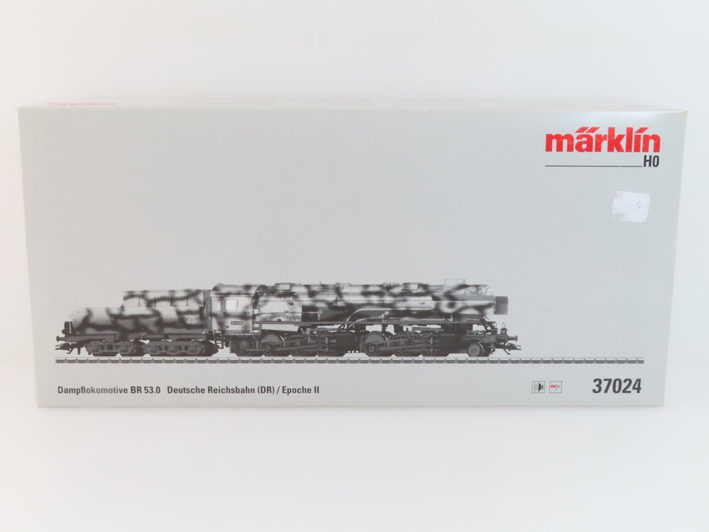 Märklin H0 - 37024 - Stoomlocomotief met tender (1) - BR 53 in winter camouflage kleurstelling, digitaal MFX full sound - DR (DRB) #2.1