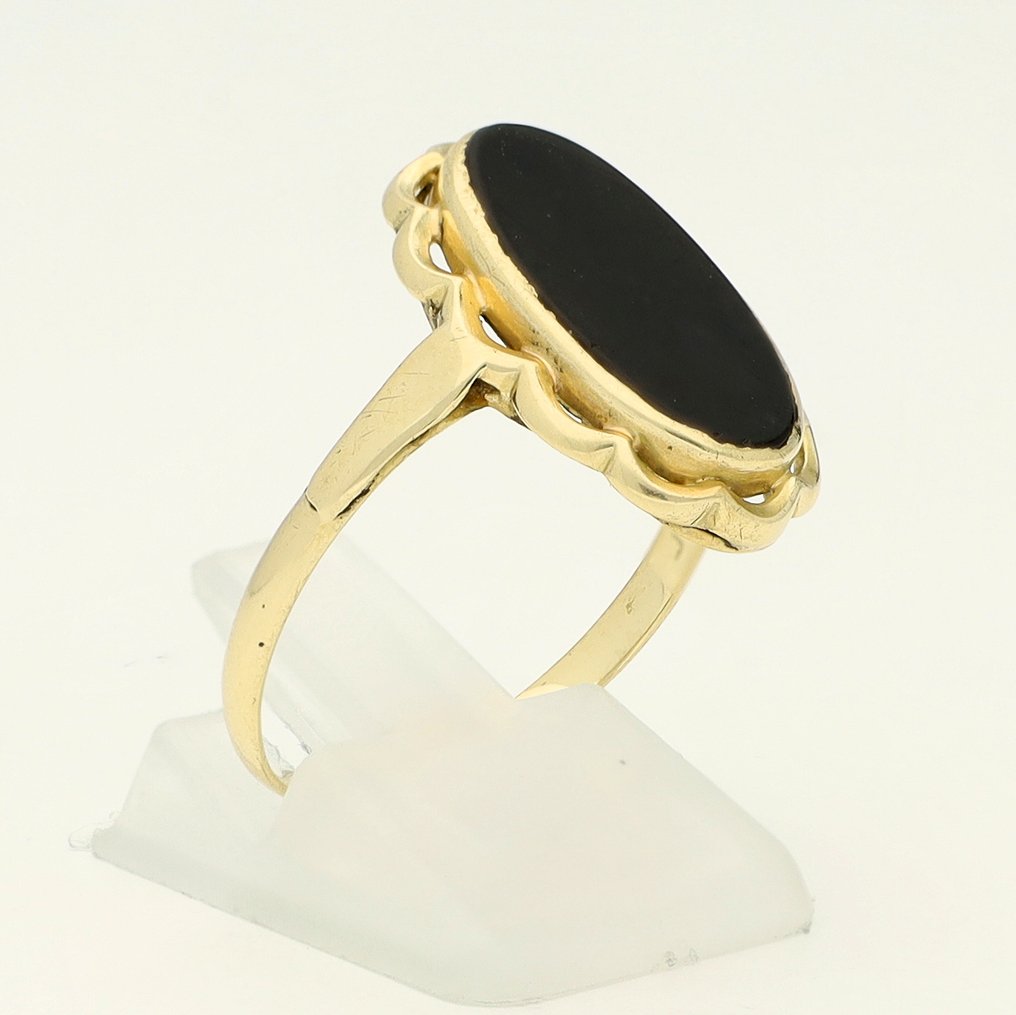 Ring - 14 kt. Yellow gold - Onyx #4.3