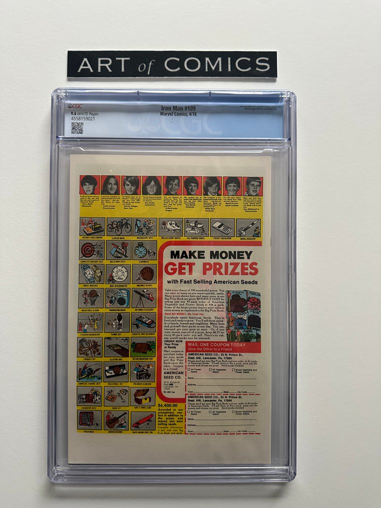 Iron Man #109 - CGC 9.6 - Jack Of Hearts, Guardsman, Madame Masque, Crimson Dynamo, Vanguard, Darkstar appearance - 1 Graded comic - First edition - 1978 #1.0