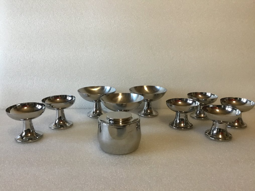 Alessi e Inoxbeck - 高足杯 (10) - 鋼 - 一套杯子/糖罐 #1.0