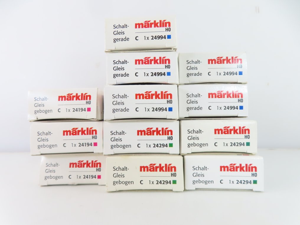 Märklin H0 - 24194/24294/24994 - Voie ferrée pour trains miniatures (12) - Ensemble de 12 rails de contact C-Rails #2.1