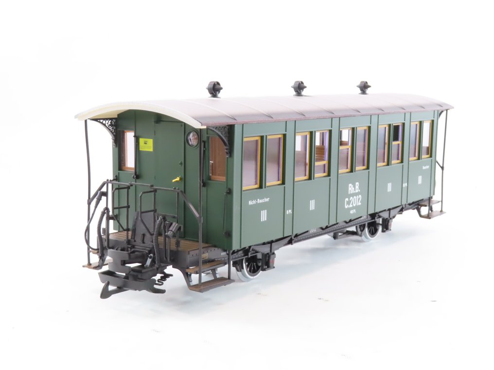 LGB G - 30340 - Personvagn för modelltåg (1) - Tvåaxlad passagerarvagn 3:e klass - RhB #1.0