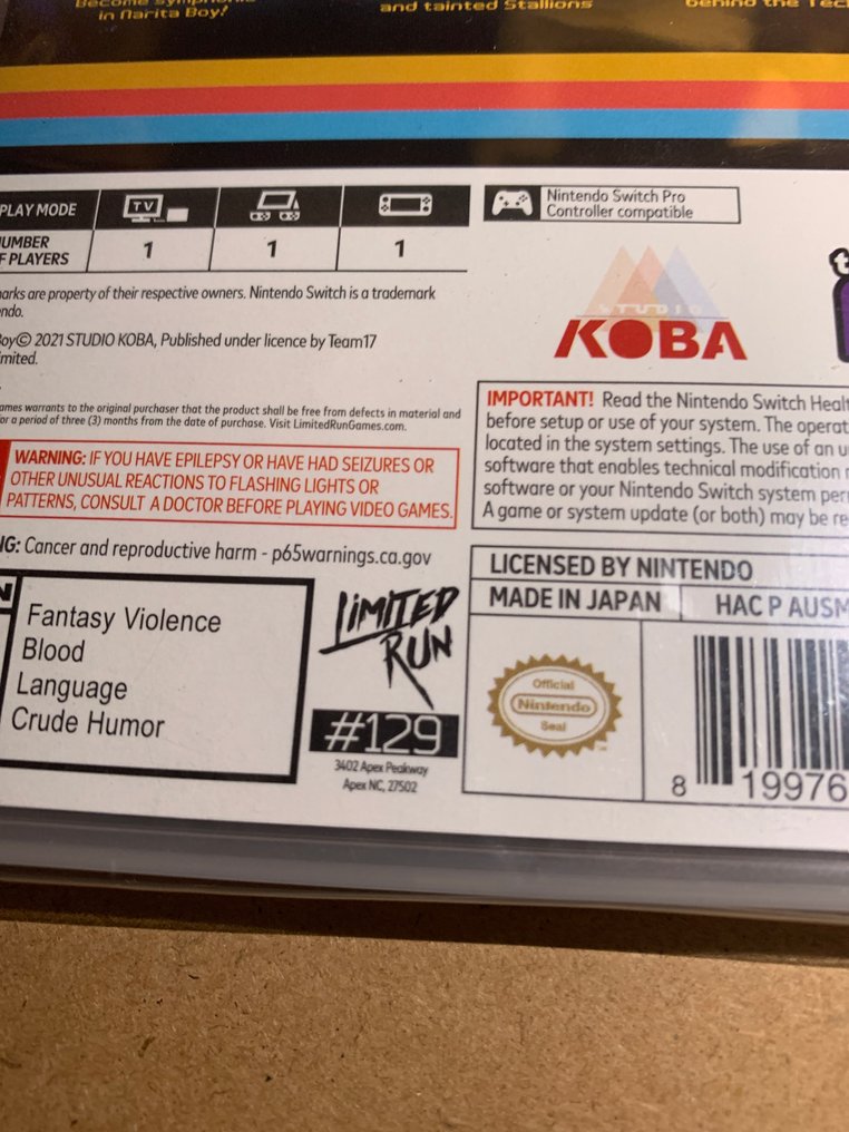 Nintendo - Switch - NARITA BOY - LIMITED RUN GAMES - Videogioco - In scatola originale sigillata #4.3