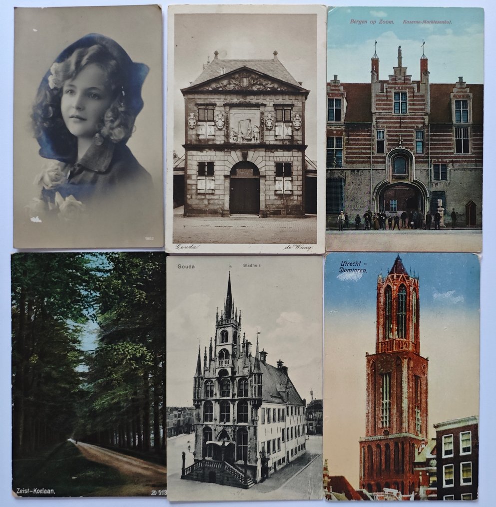 Ολλανδία - Πόλη και τοπία, Διάφορα, Λουλούδια, Ανεμόμυλος, Στρατός, Τραμ (τράκτορες / τροχόσπιτα), Α' Παγκόσμιος Πόλεμος, Γέφυρες, Κάστρα και μνημεία, Θαλάσσιος - Διάφορες ολλανδικές πόλεις, μεταξύ άλλων η Ντέρντερχτ, η Ζαντάμ, το Άμστερνταμ, το Ντελφτ. - Καρτ-ποστάλ (478) - 1913-1919 #2.1