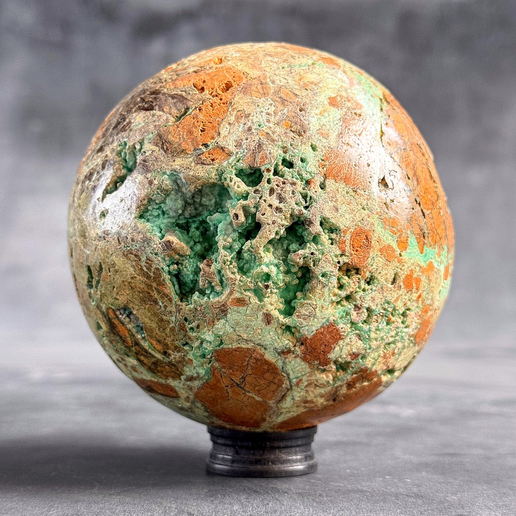 Ei varaustarjoustaan - upea pari vihreää Smithsonitea Pallot mukautetussa jalustassa- 2500 g #2.1