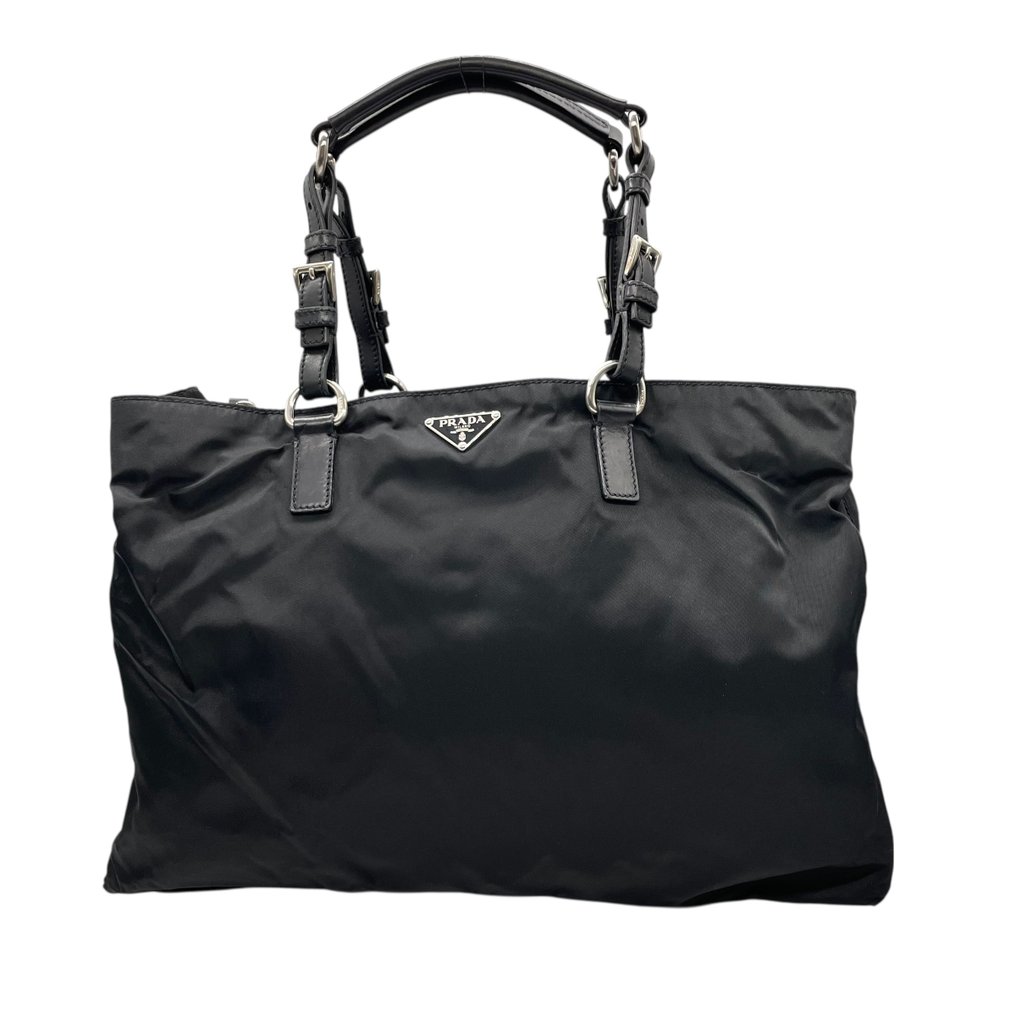 Prada - BR2174 Tote Bag – Nylon & Leather – Triangle Logo - Kangaskassi #1.0