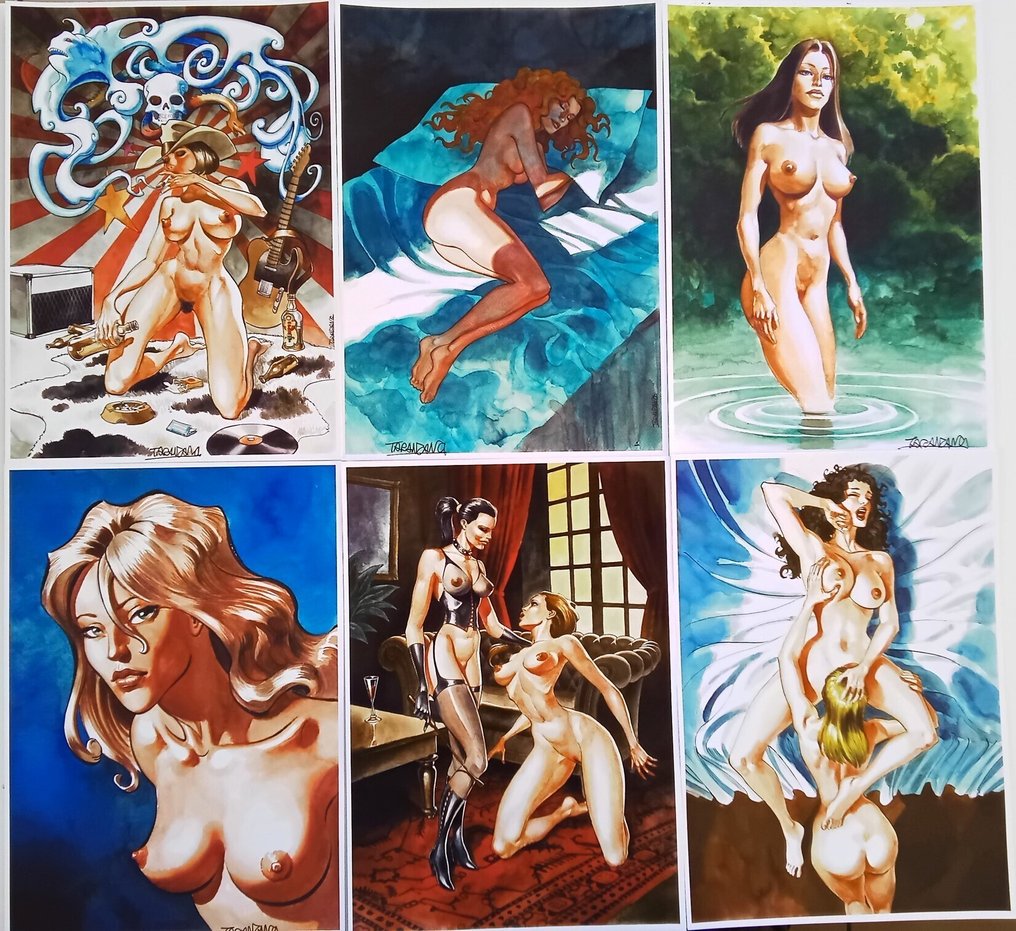 Pierre Taranzano Print - Nymphes et déesses - 6 estampes de pin up - 2025 #1.0