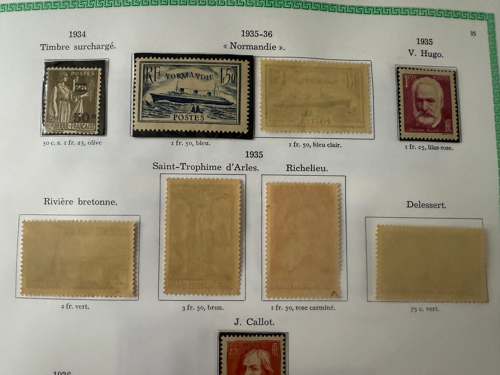 Franciaország - Yvert 299/308 „1935-ös évjárat” új példányokban ** és * - TB #1.0