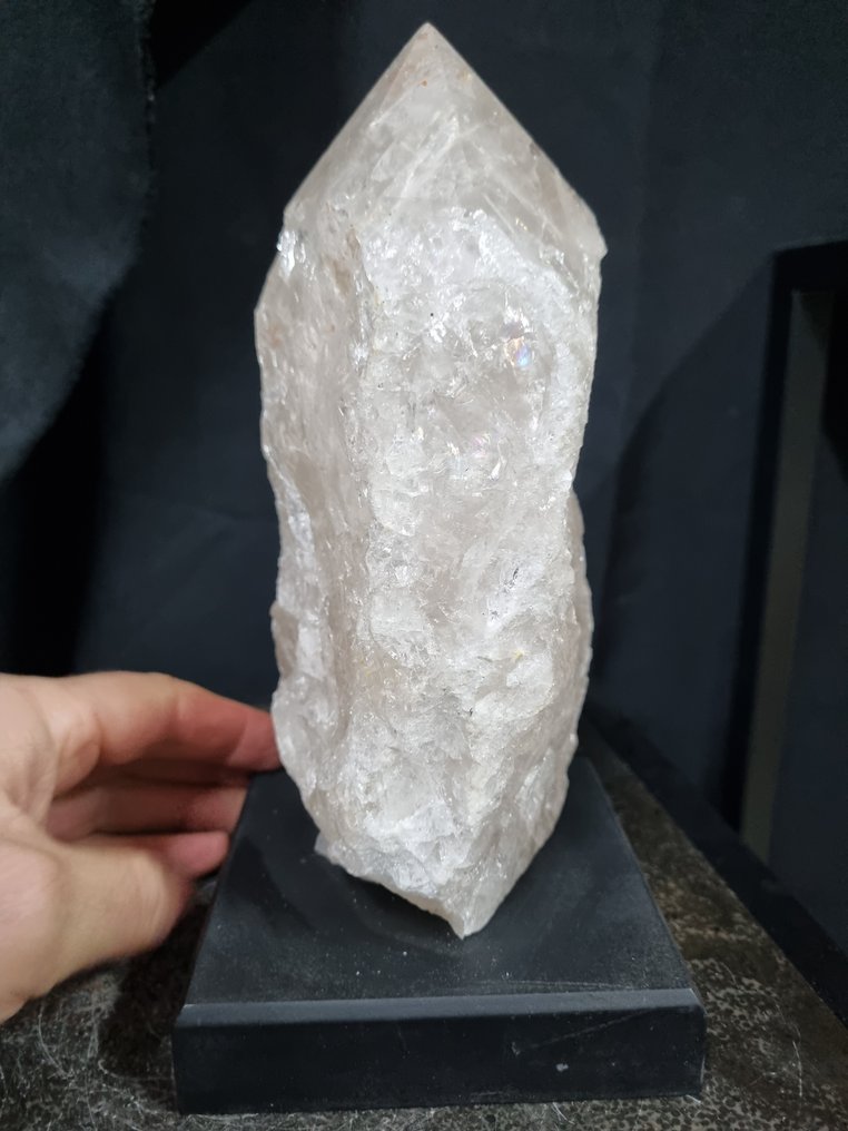 Large quartz point on luxury stand Crystal cluster - Height: 215 mm - Width: 110 mm- 2.25 kg #2.1
