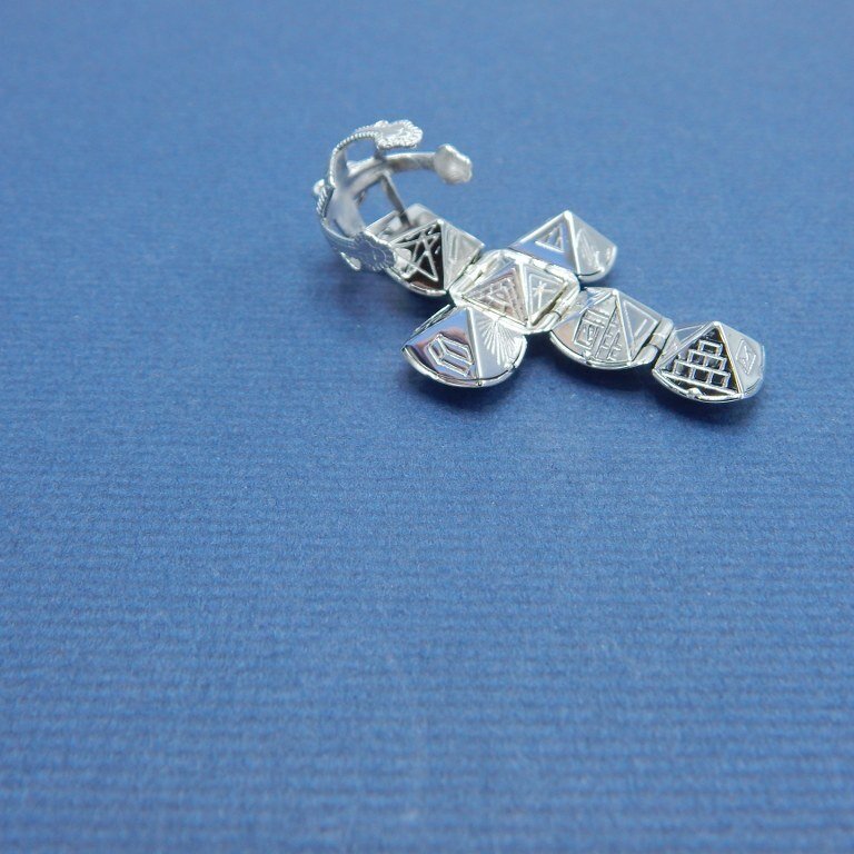 Regno Unito - Placca - vrijmetselarij masonic zilveren gegraveerde uitvouwbare bal - tardo XX #2.1