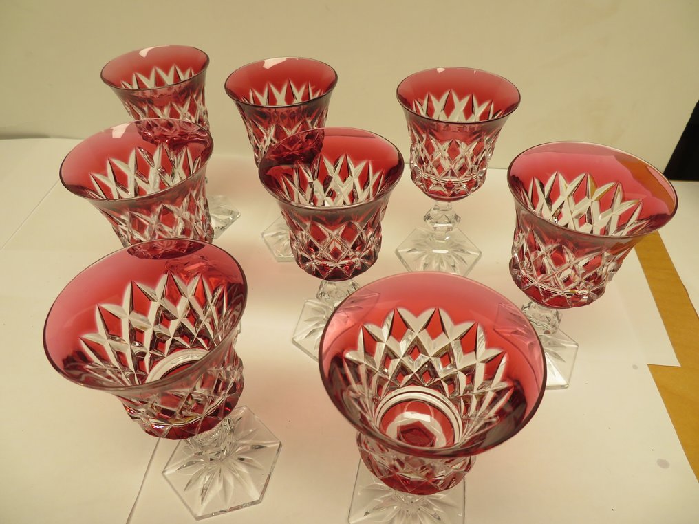 Val Saint Lambert - Drinking service (8) - Crystal - Set of 8 VSL glasses #1.0
