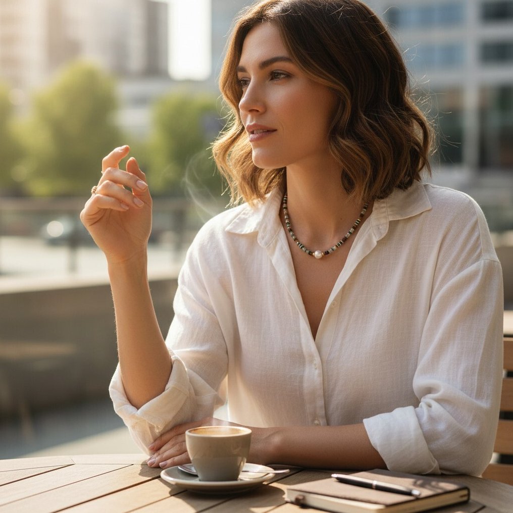 Senza prezzo di riserva - Collana - 18 carati Oro giallo, Argento Perla - Pietre preziose miste #2.1