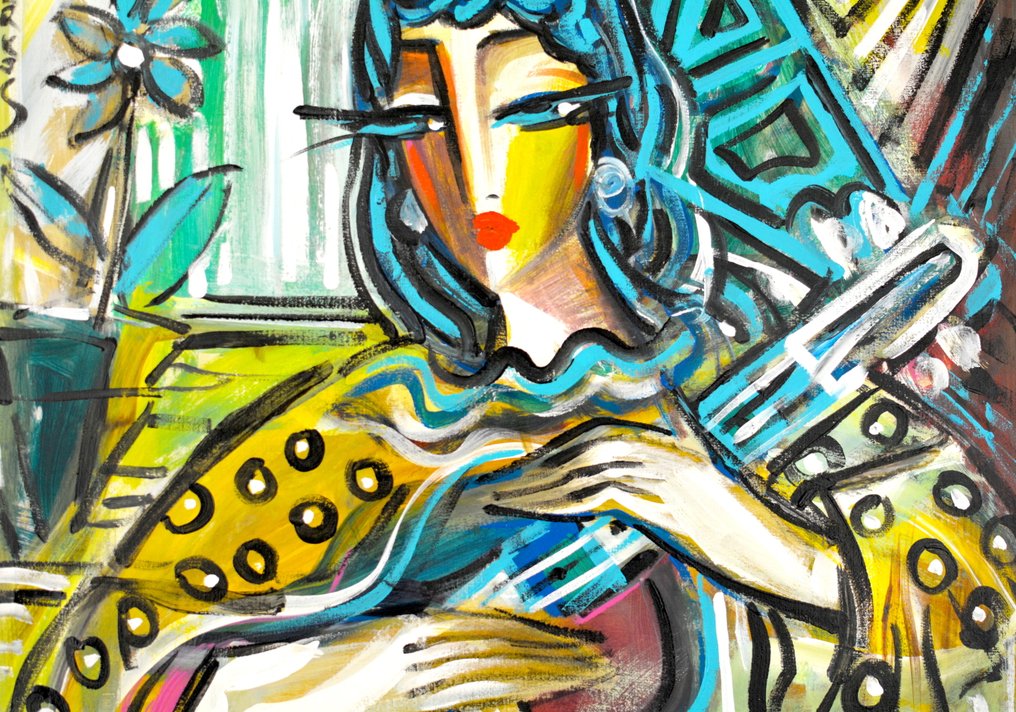 Hrasarkos (1975) - Guitariste-Oeuvre originale et unique-Peinture Acrylique sur toile #4.3
