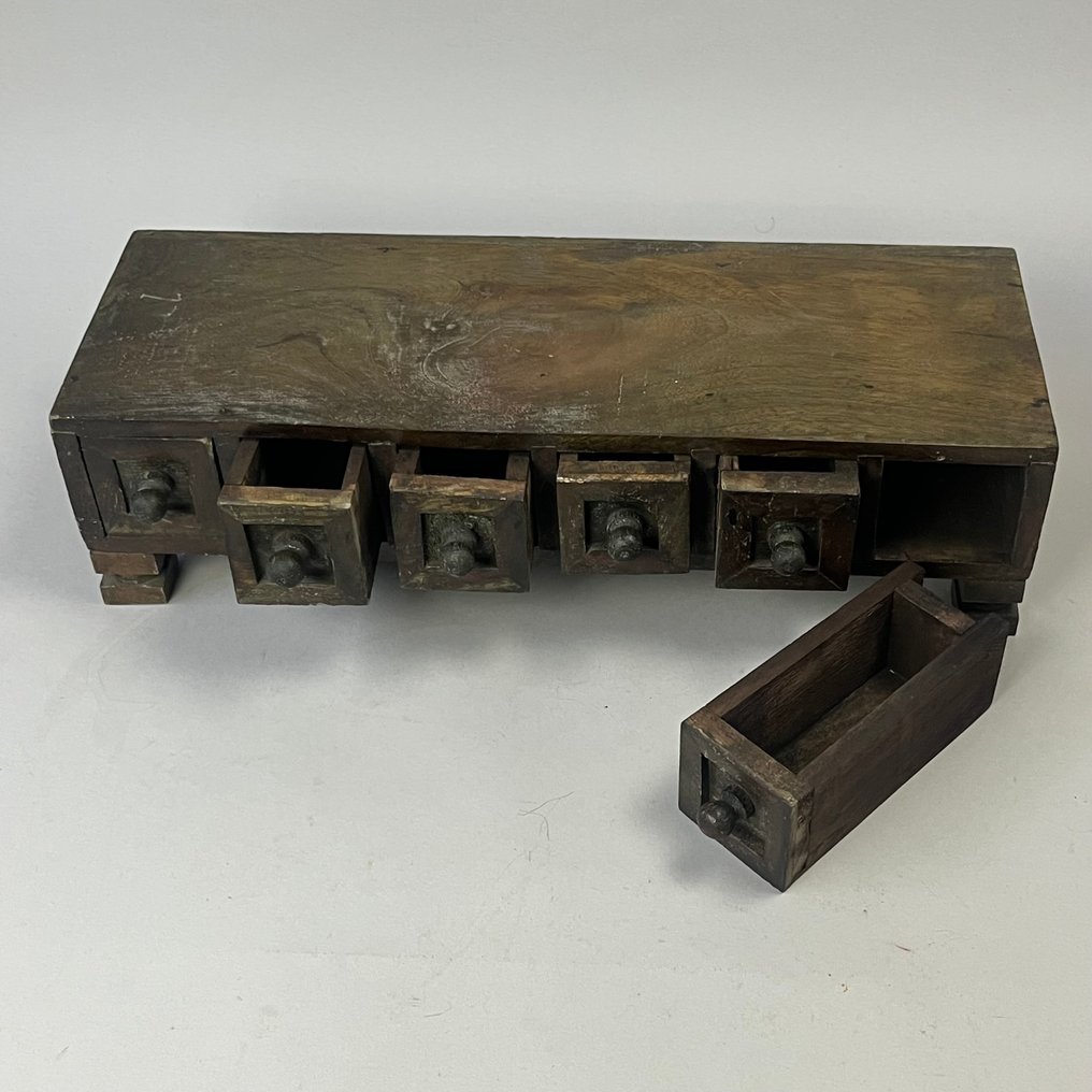 Πύργος μπαχαρικών - Βίντατζ - Ξύλινο κουτί μπαχαρικών Masala Dabba - Ξύλο #1.0