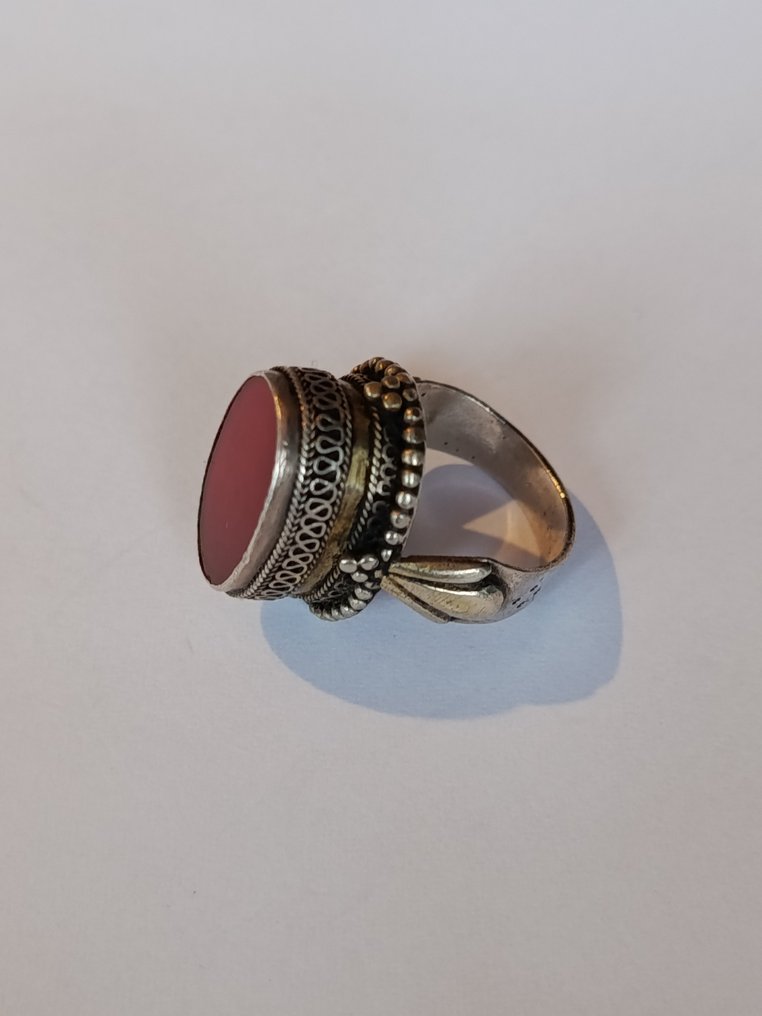 Sem preço de reserva - Anel Prata Cornalina #1.0