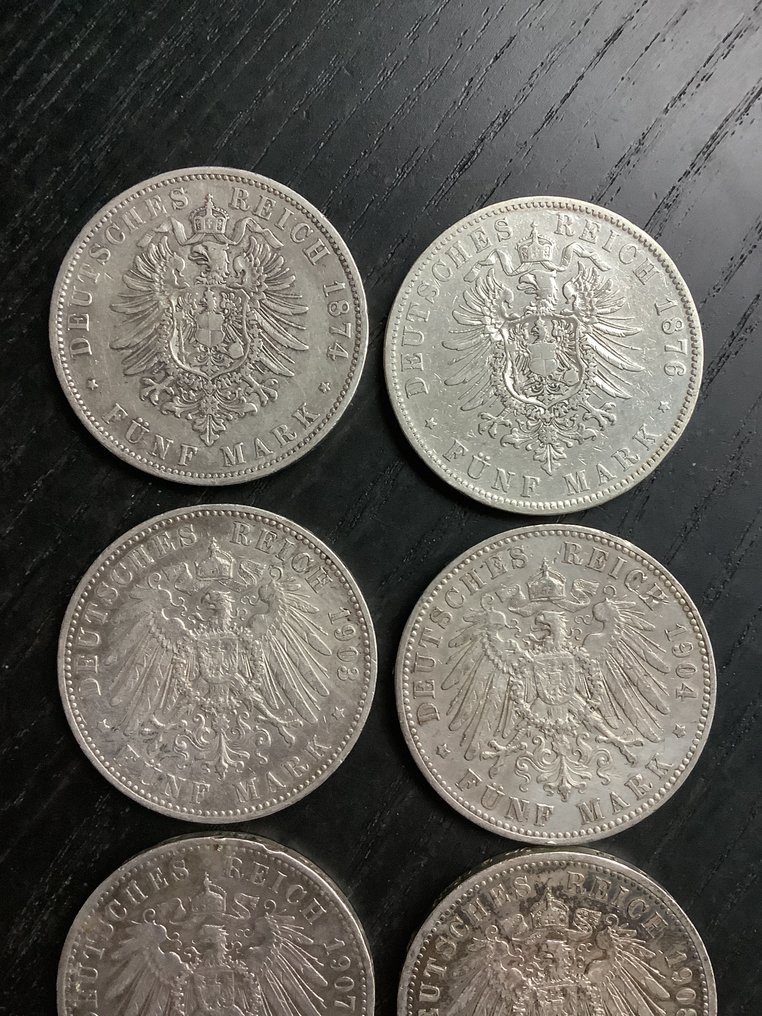 Duitsland, keizerrijk 5 Mark 8x 1874/1914 (Zonder minimumprijs) #1.0