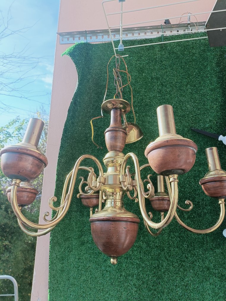 Lampe à suspendre (6) - Laiton doré - lampe en laiton #4.3