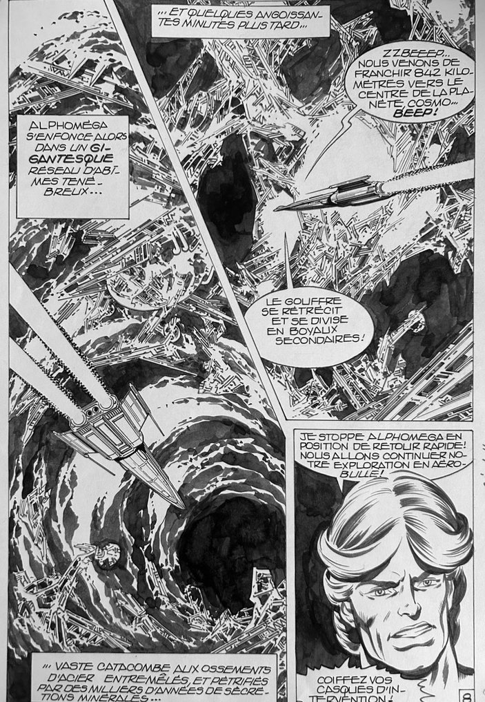 Mitton, Jean-Yves - 1 Original sketch + coloring on a layer - Cosmo - Pour une poignée d'énergie - 1er épisode - 1981 #1.0