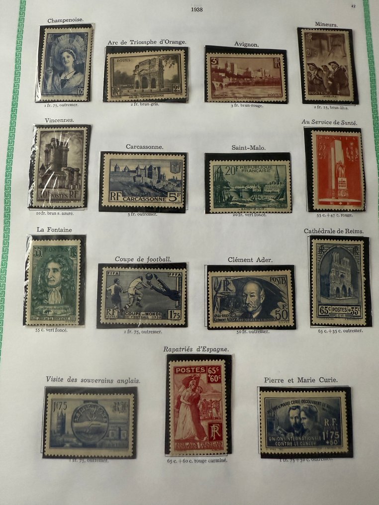 Franciaország - Yvert 372/418 „1938-as év” Aderrel új, ** és * - TB #1.0