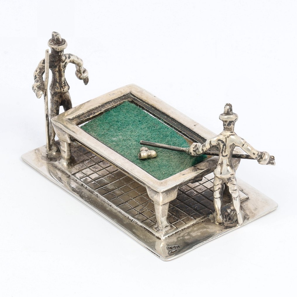 Biljarttafel - NO RESERVE - Figură în miniaturală - .833 argint #1.0