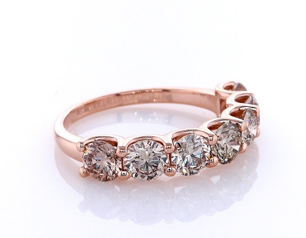 χωρίς τιμή ασφαλείας - Δαχτυλίδι - 14 καράτια Ροζ χρυσό -  2.13ct. tw. Διαμάντι (Φυσικού χρώματος) #1.0