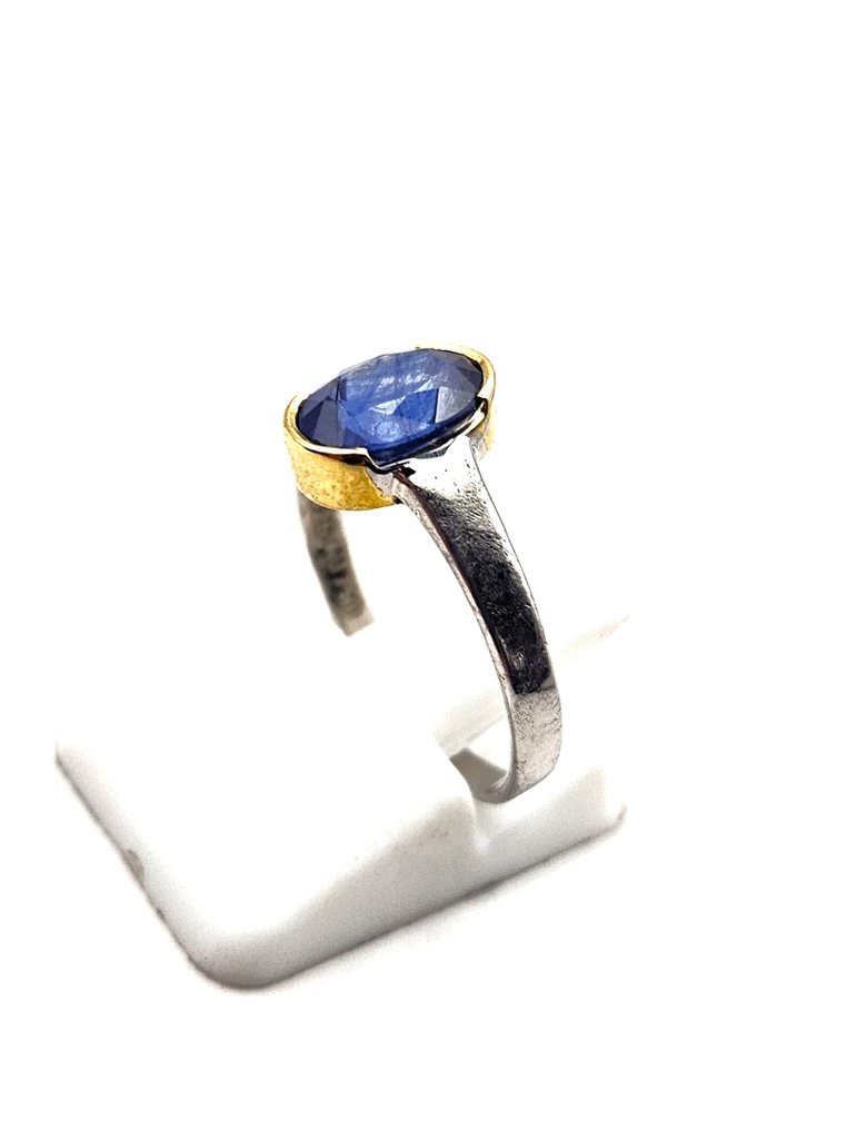 Senza prezzo di riserva - Anello - 18 carati Oro giallo, Argento - 1.82ct. tw. Zaffiro #3.2