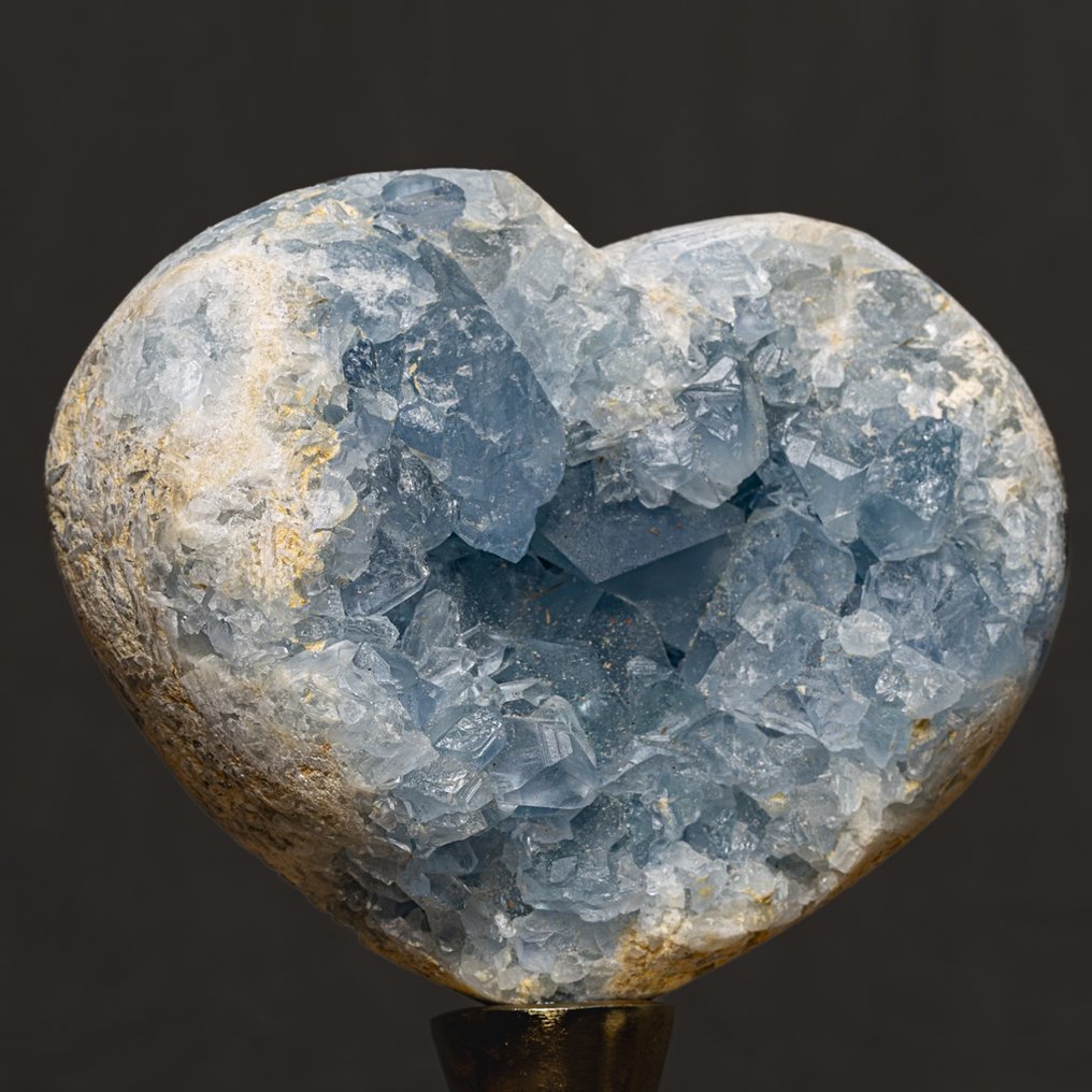 Celestin Kék Celestine Geode Szív Csoport - Magasság: 13 cm - Szélesség: 11.4 cm- 1810 g #1.0