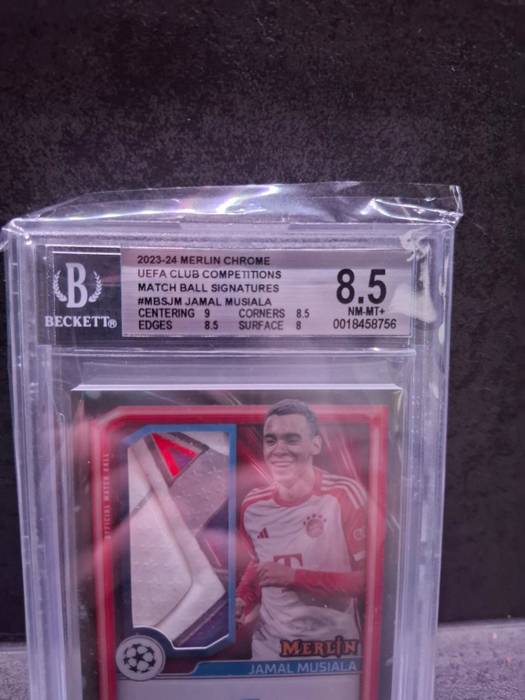 2023/24 Topps Jamal Musiala Autographed card, Includes certificate of authenticity, Memorabilia card - Beckett 8.5 - 1 Graded card #1.0