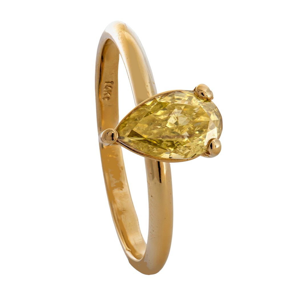 Nincs minimálár - Gyűrű - 14 kt. Sárga arany - 1.03ct. tw. Sárga Gyémánt (Természetes színű) #1.0