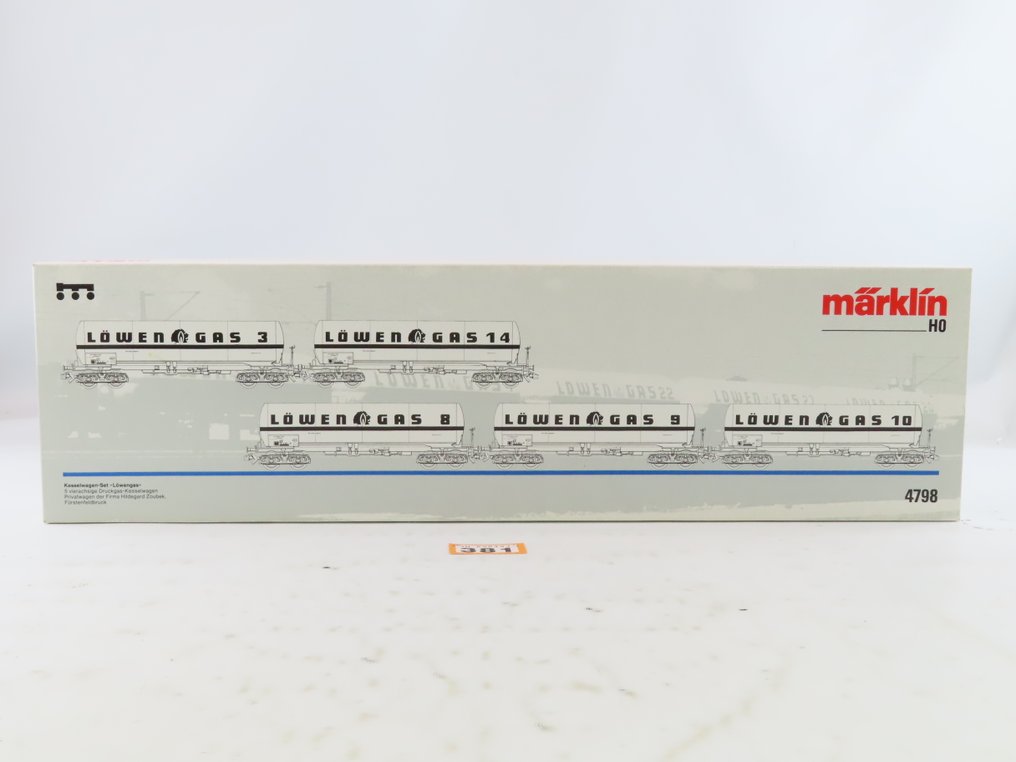 Märklin H0 - 4798 - Ensemble de wagons de marchandises pour trains miniatures (1) - Ensemble de wagons de marchandises en 5 pièces avec des wagons-citernes à 4 essieux portant - DB #1.0