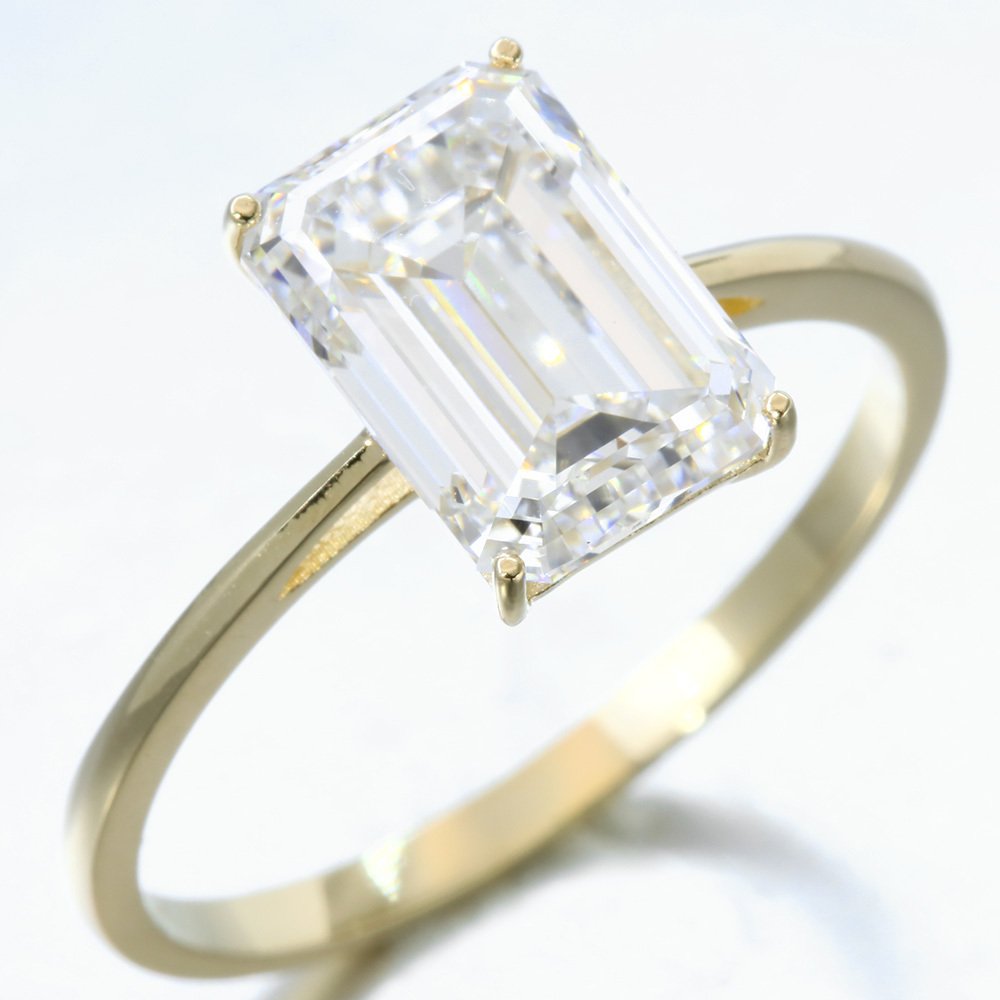 Ingen reservasjonspris - Ring - 14 karat Gull - 3.02ct. tw. Diamant (Lab-dyrket) - EXEX F VVS2 NONE #1.0