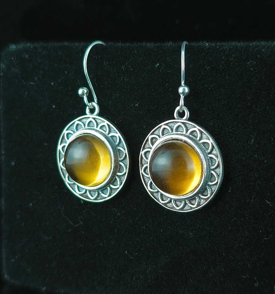 Citrin - Silber - Ohrringe - Ohrringe aus Ley-Silber #1.0