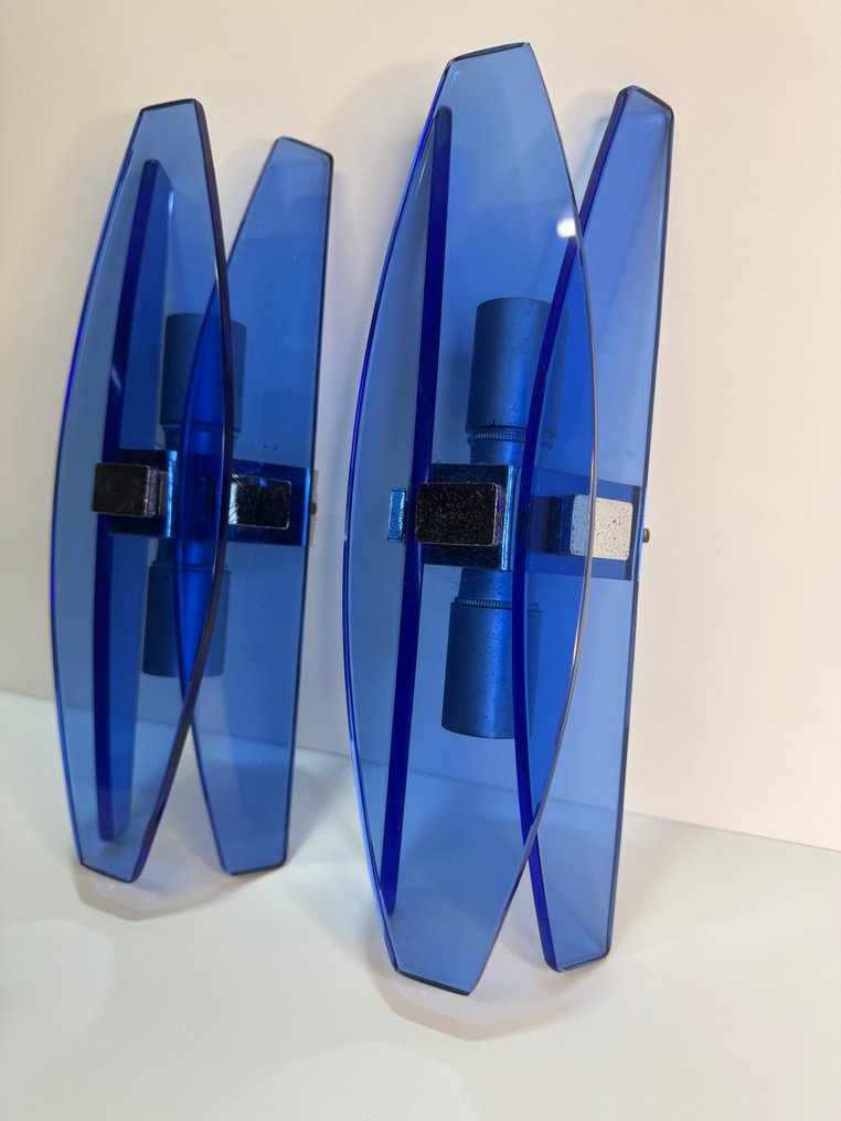 Veca - Fali lámpatest (2) - Üveg, Króm, Műanyag #2.1