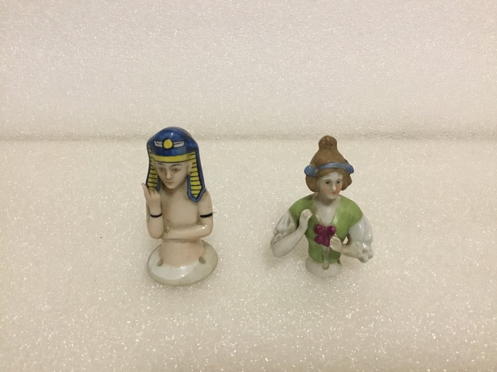 微型小雕像 - 2 mezze bambole - half doll (2) - 素瓷 #1.0