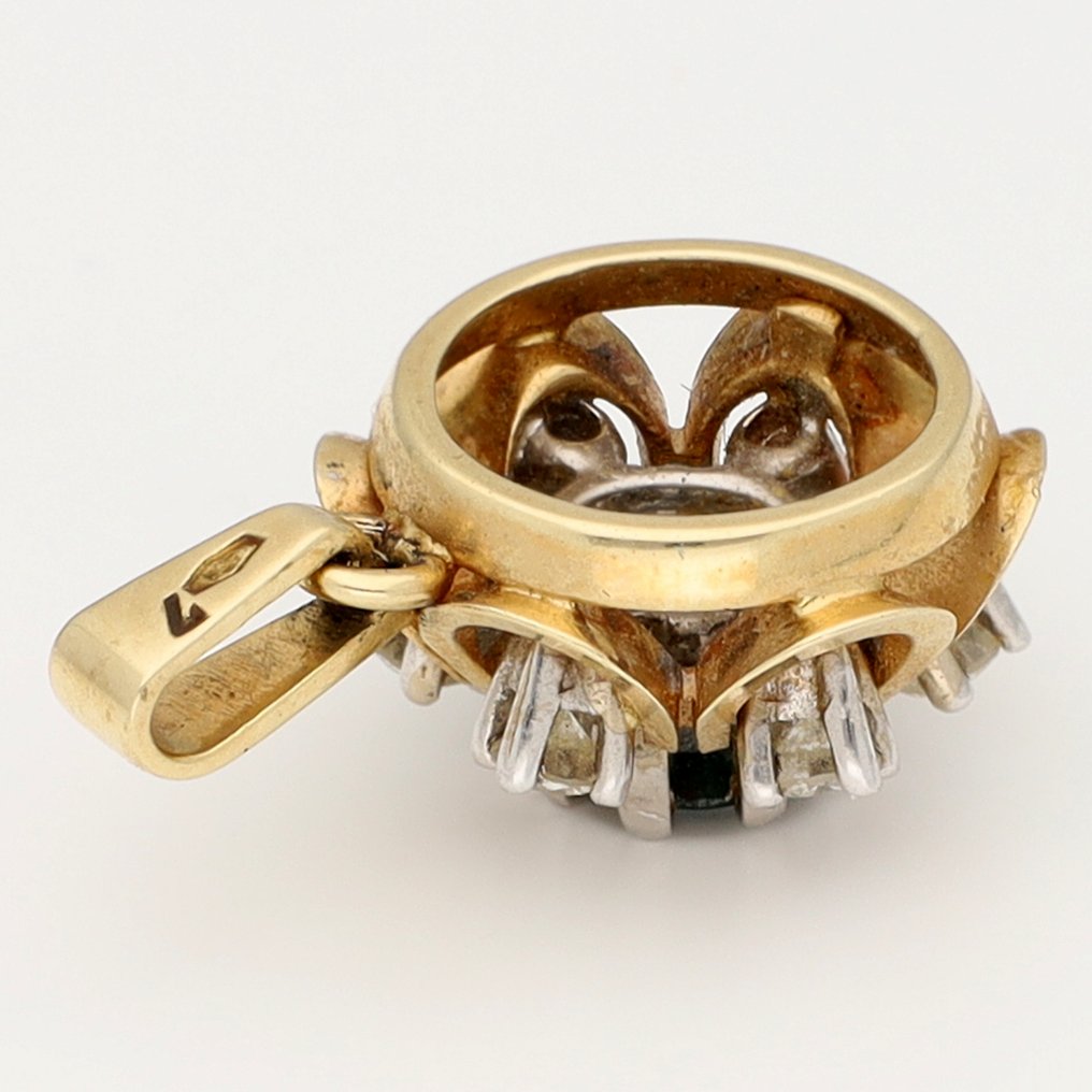 Függő - 14 kt. Sárga arany, Fehér arany Gyémánt (Természetes)  - Spinel #4.3