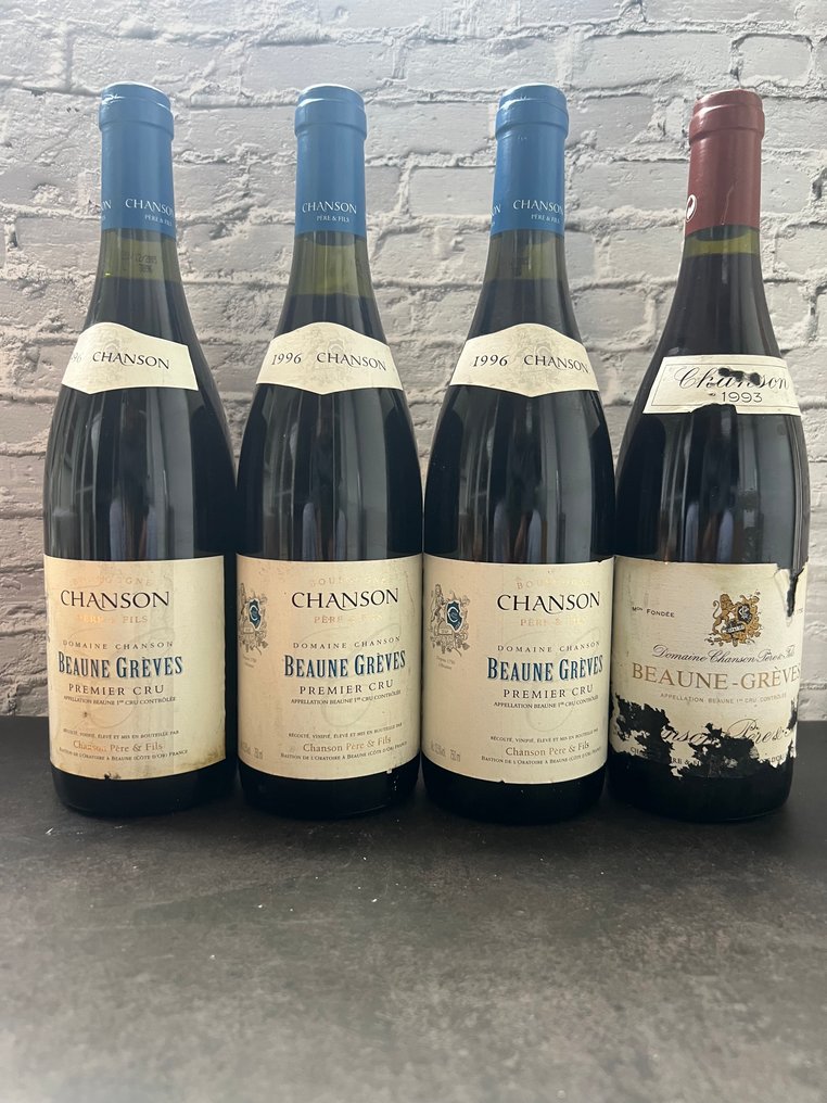 1993 & 1996 x 3 Chanson Pere & Fils "Grèves" - Beaune 1er Cru - 4 Butelki (0,75l) #1.0