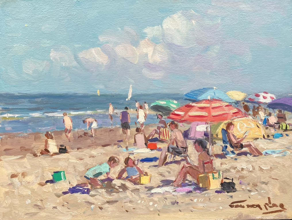 Niek van der Plas (1954) - Dagje aan het strand #1.0