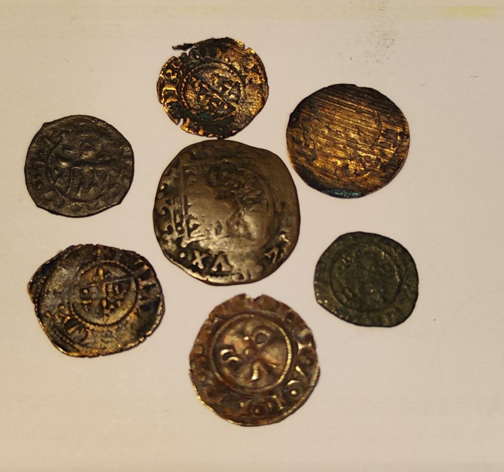 Olaszország. Lotto 7 monete medievali/rinascimentali (Nincs minimálár) #1.0