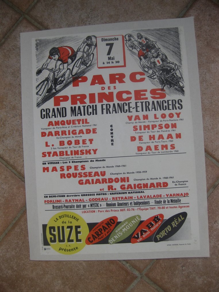 Anonymous - PCyclisme Parc des Princes - Grand Match France-Etrangers 1962 Anquetil, Darrigade .. Bobet etc.. - Lata 60. #1.0