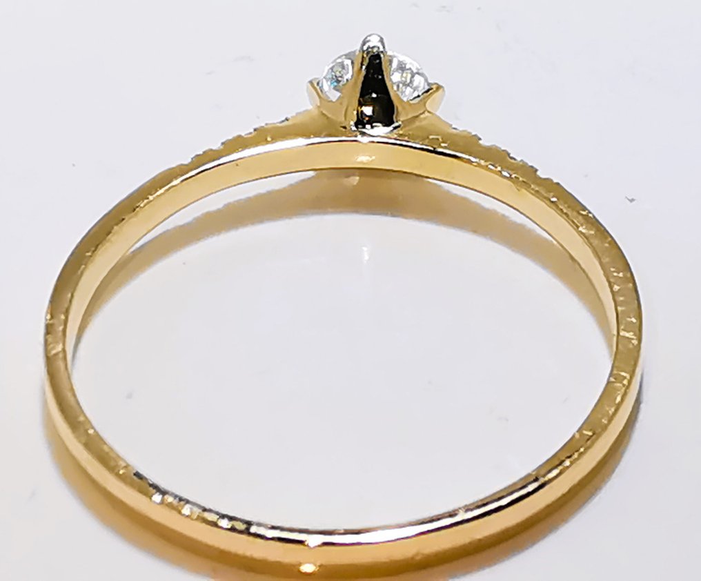 χωρίς τιμή ασφαλείας - Δαχτυλίδι - 14 καράτια Κίτρινο χρυσό - 0.45ct. tw. Ακουαμαρίνης - Διαμάντι #3.2