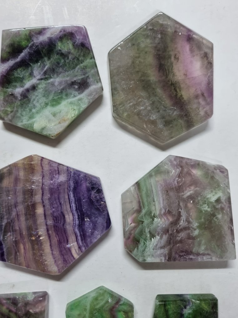 Big lot with rainbow fluorite slabs 6.2 - 4.1 cm Polished- 720 g #2.1