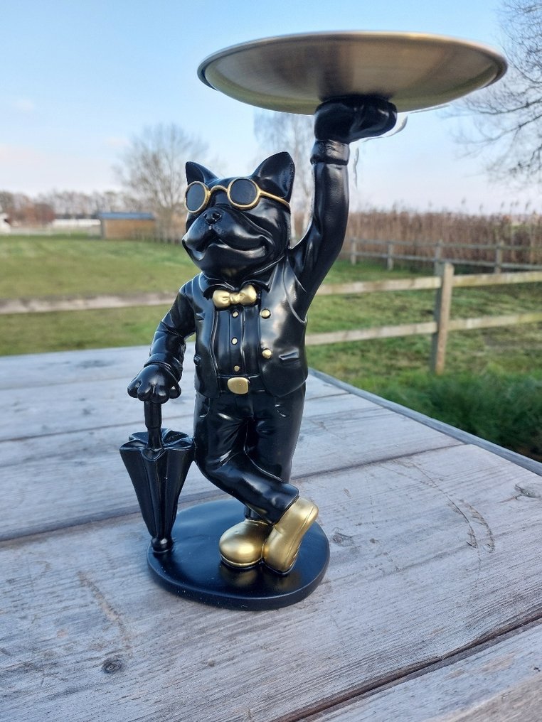 Statue, bulldog cool sculptuur - 26 cm - polyresin #1.0