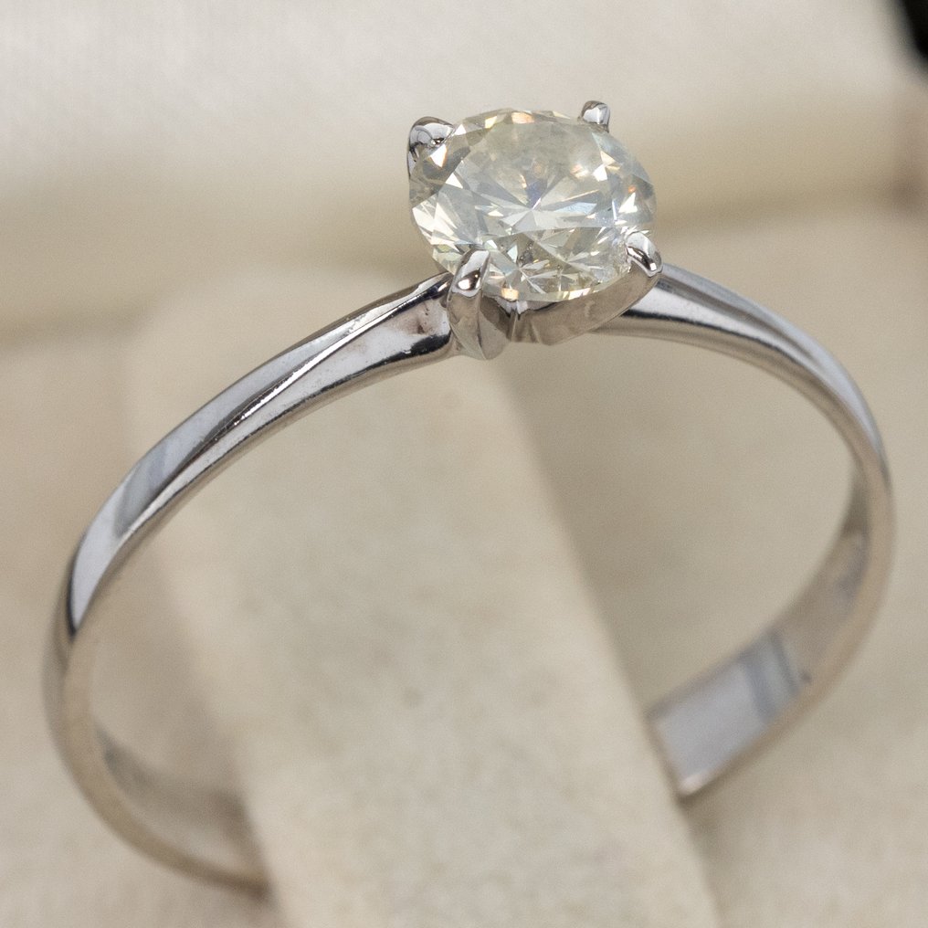 Zonder minimumprijs - Ring - 14 karaat Witgoud - 0.58ct. tw. Diamant (Natuurlijk) - GWLab #3.2