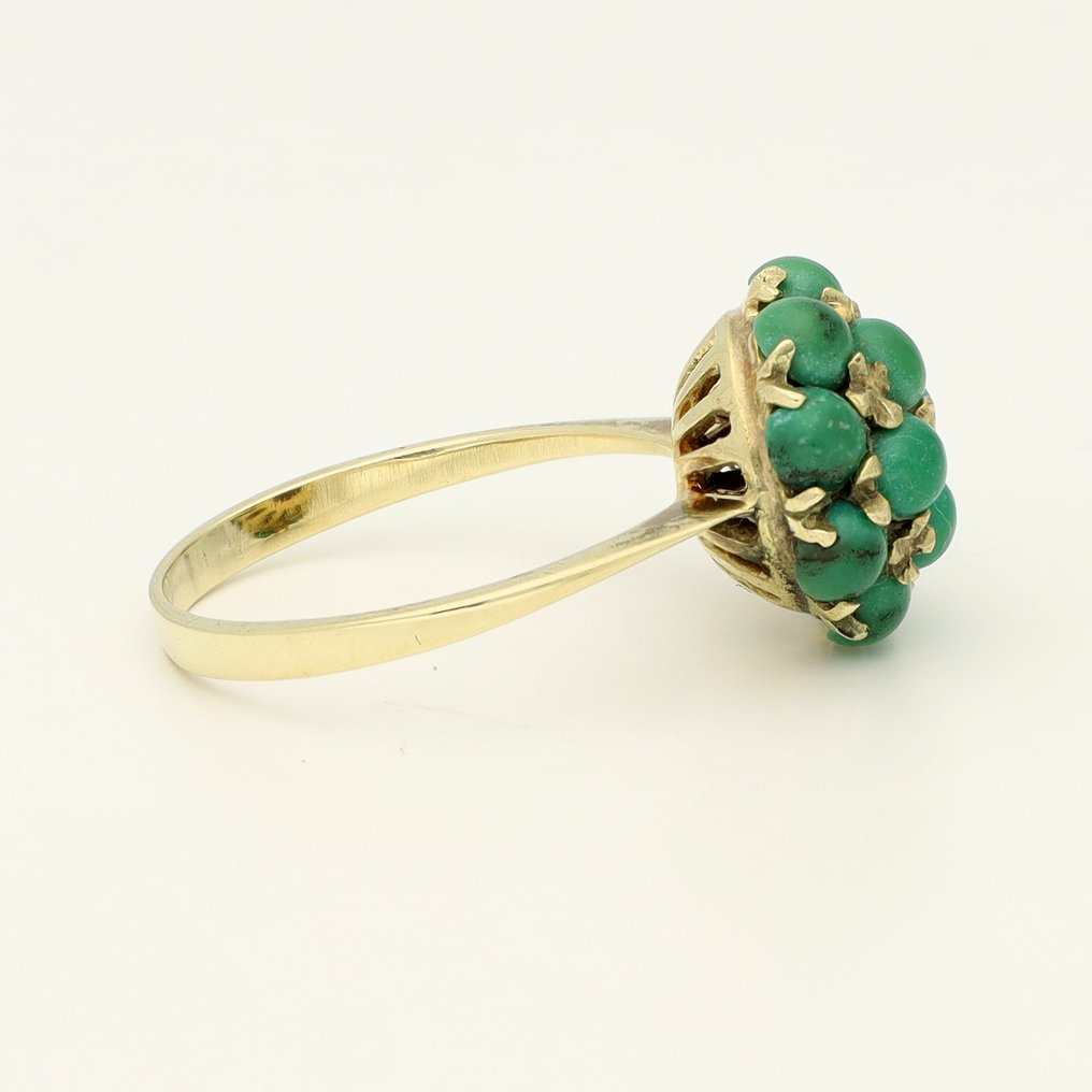 没有保留价 - 戒指 - 14K包金 黄金 - Chrysopraas #4.3