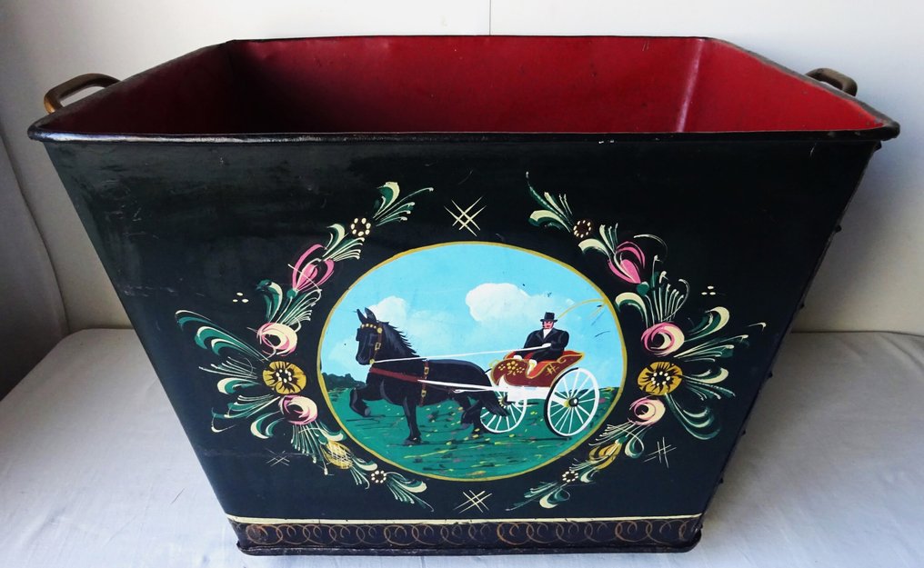 Αξεσουάρ τζακιού - Φρααϊ Αντίκα Κολενμπακ - Τουρφμπακ - Ξύλινη θήκη - Χυτός σίδηρος, σφυρηλατημένος. #1.0