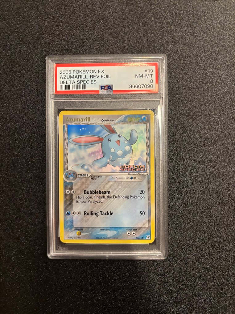 Pokémon Graded card - Azumarill #19 Stamped Reverse holo - PSA 8 - EX - EX Delta Species #1.0