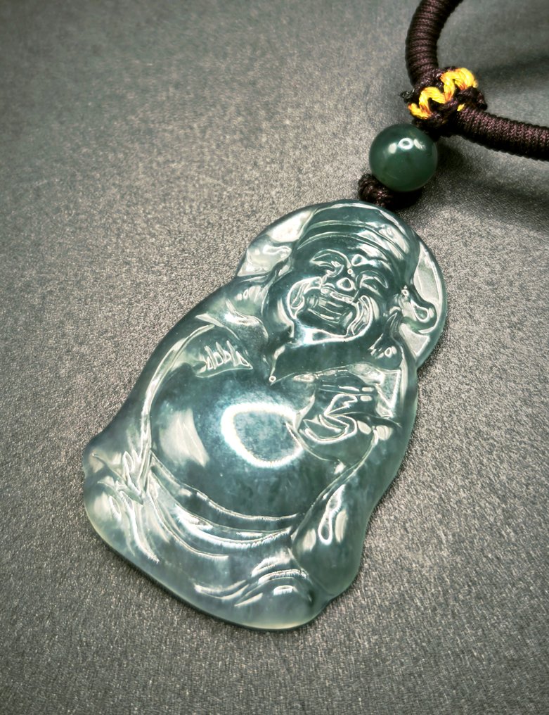 Jade - Feicui jadeitudskæring - Vedhæng - Certificeret velstandsgud #4.3