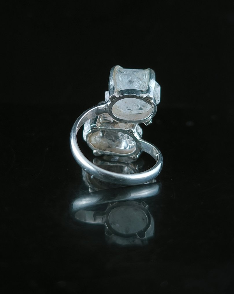 Prata - Anel de amuleto - Diamante de Herkimer #1.0