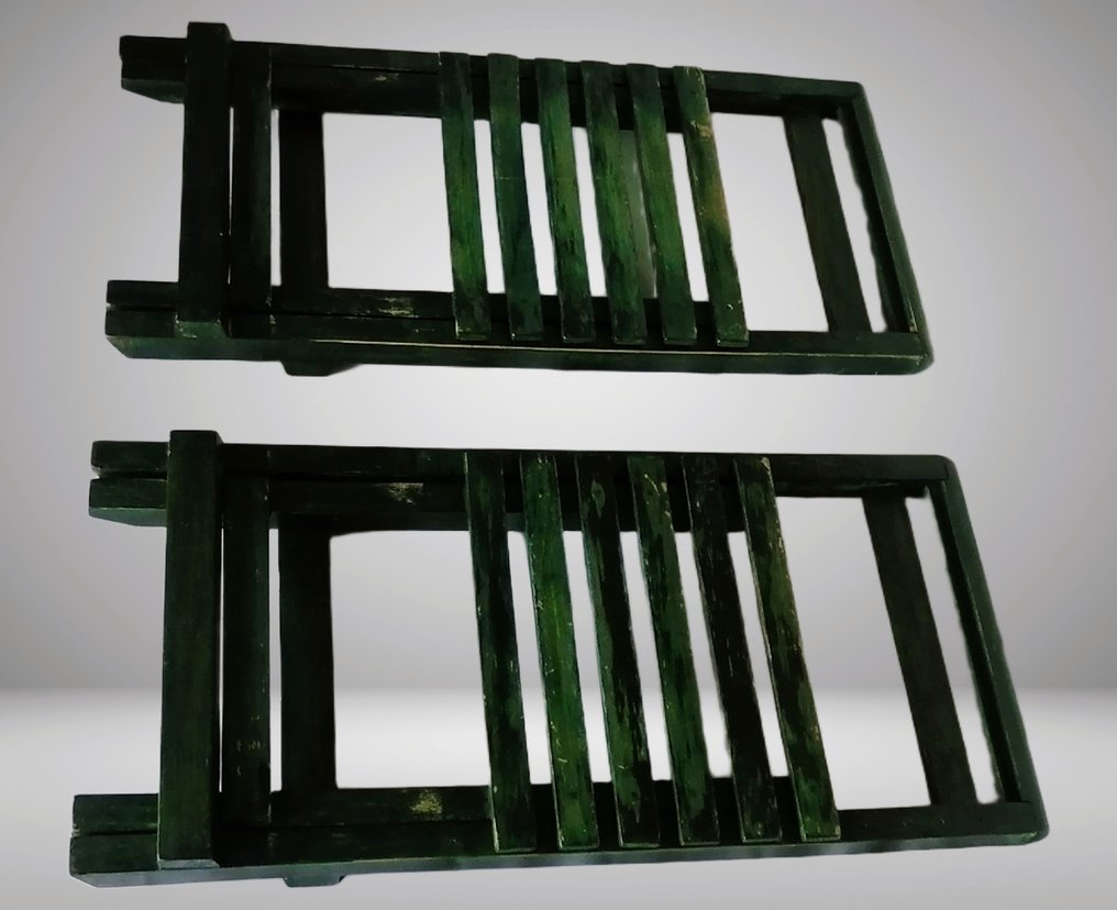 Set grote retrovoetensteun 73 cm - Verstelbaar + Opvouwbaar - Πτυσσόμενη καρέκλα (2) - Ξύλο #4.3