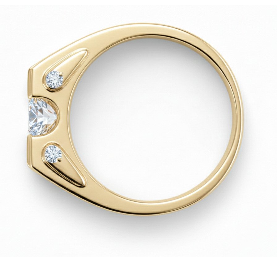 Sormus - 14 kt. Keltakulta -  2.50ct. tw. Timantti (Laboratoriossa kasvatettu) - Timantti #3.2